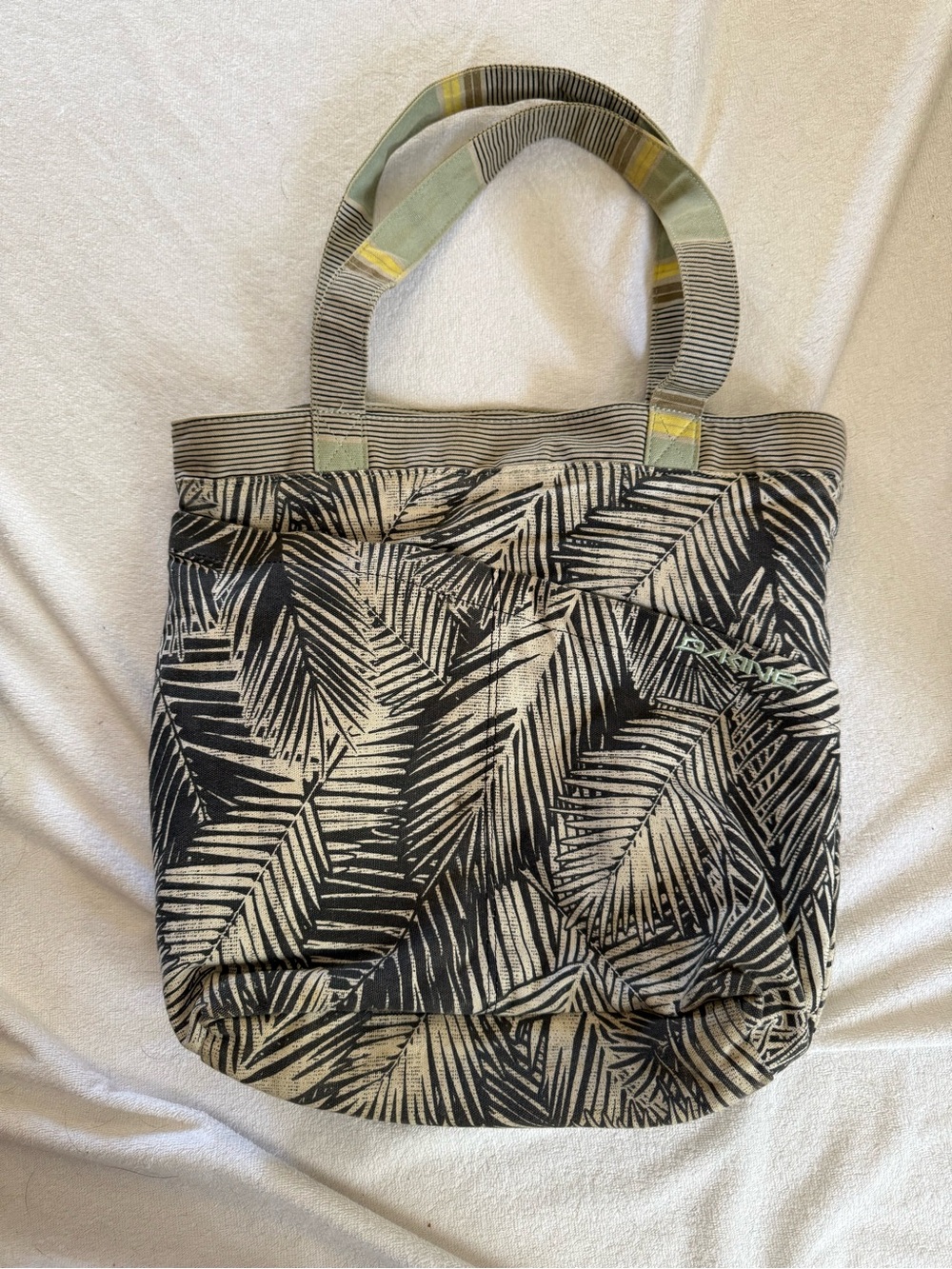 Dakine Palm-Print Canvas Tote in Black and Cream